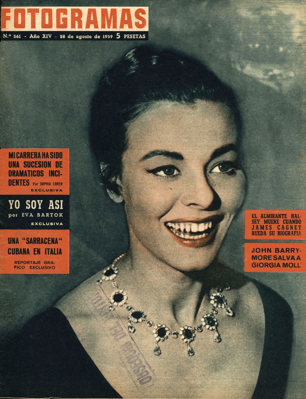 FOTOGRAMAS magazine cover Issue 561 28 August 1959