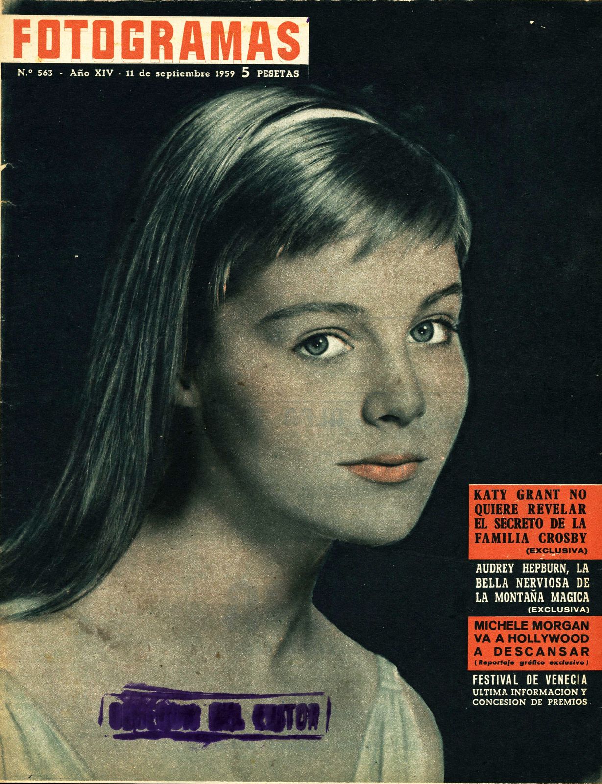 FOTOGRAMAS magazine cover Issue 563 11 September 1959