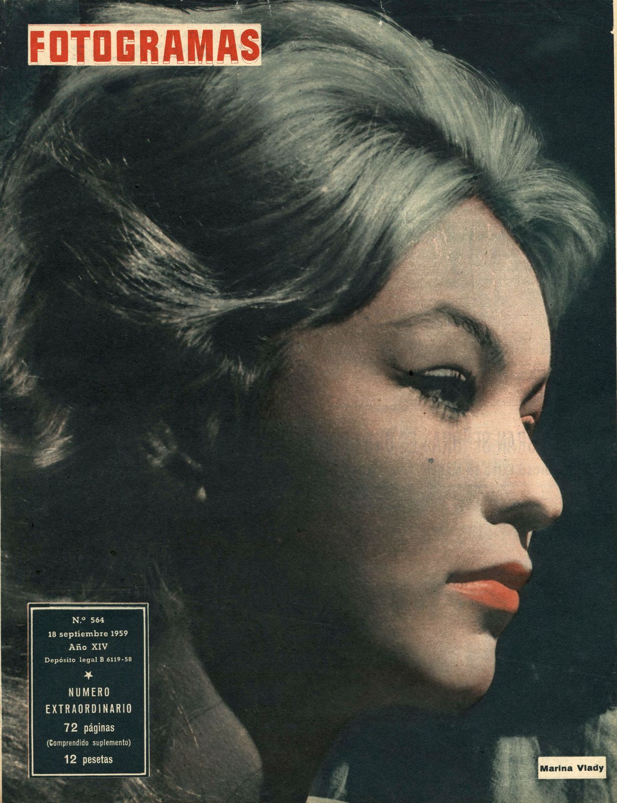 FOTOGRAMAS magazine cover Issue 564 18 September 1959