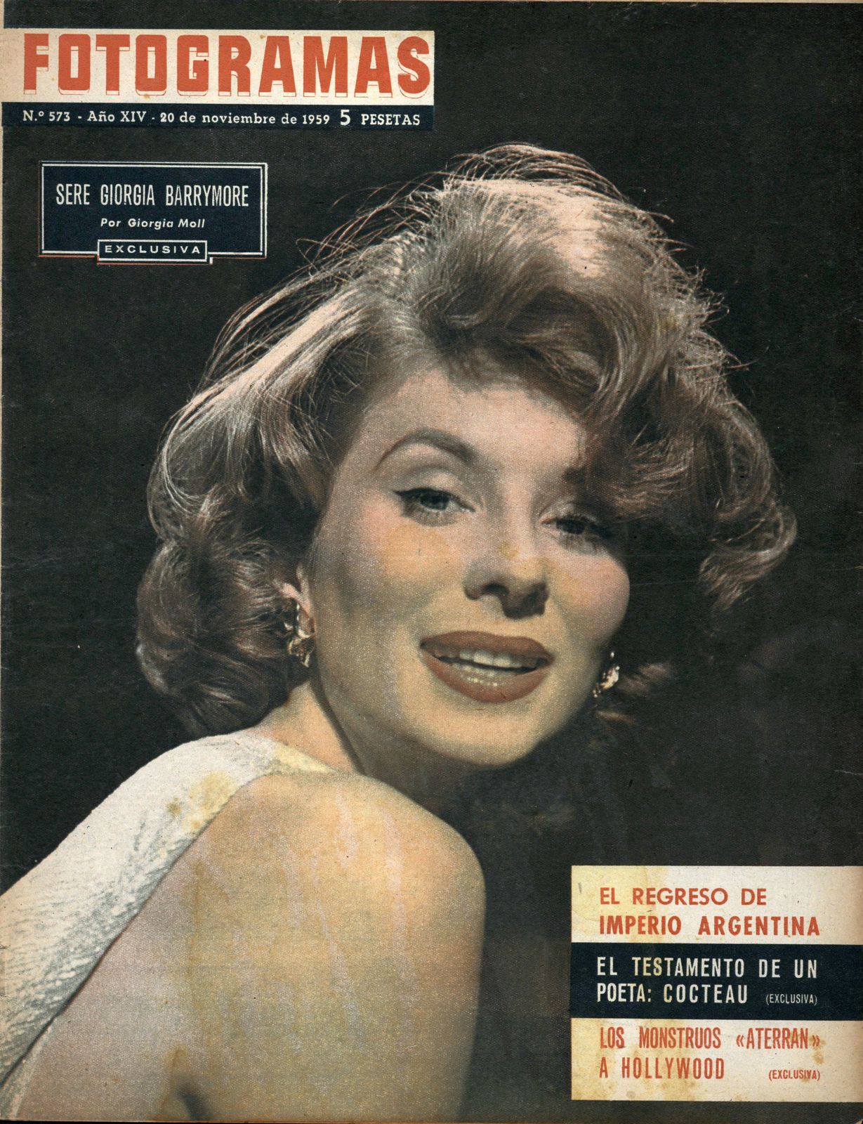 FOTOGRAMAS magazine cover Issue 573 20 November 1959