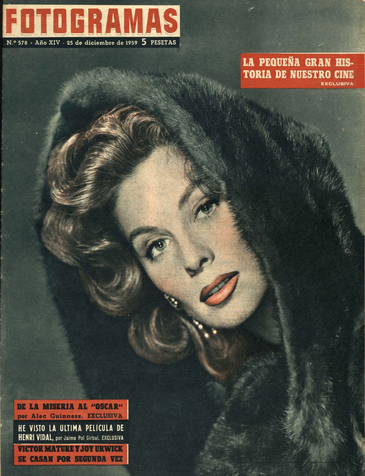 FOTOGRAMAS magazine cover Issue 578 25 December 1959