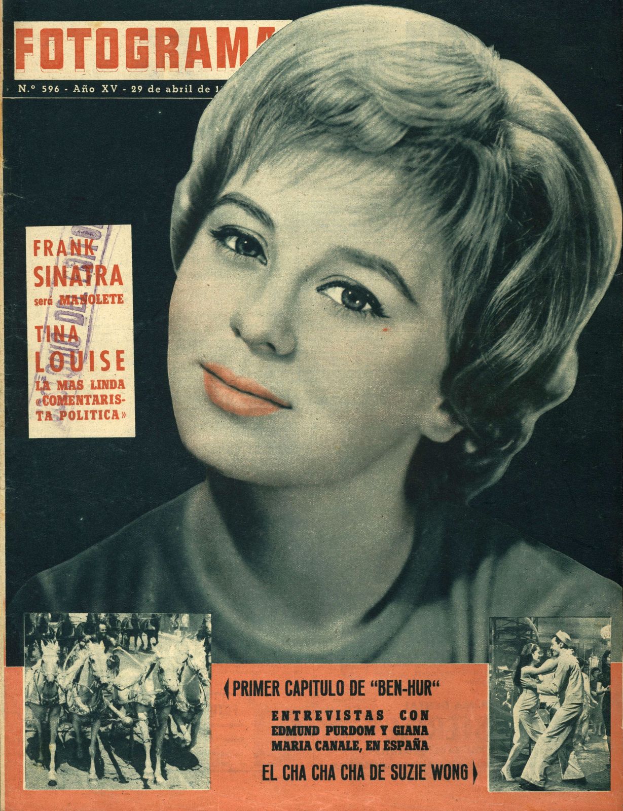 FOTOGRAMAS magazine cover Issue 596 29 April 1960