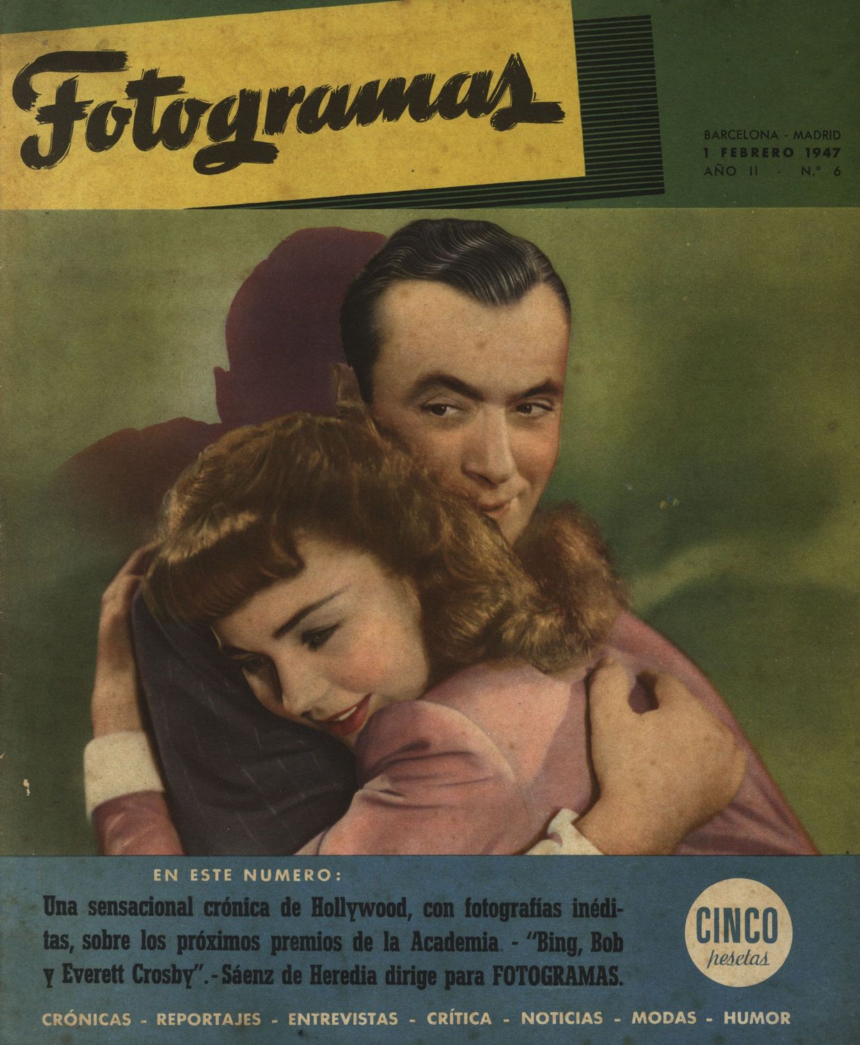 FOTOGRAMAS magazine cover Issue 6 1 February 1947