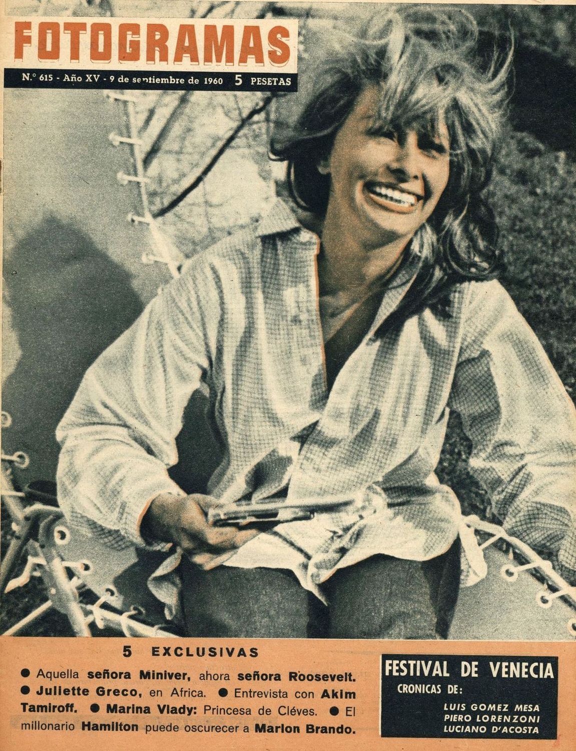 FOTOGRAMAS magazine cover Issue 615 9 September 1960