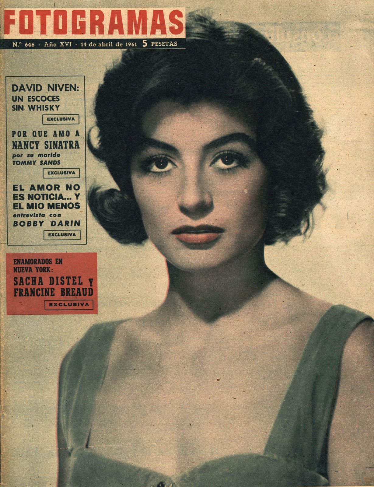FOTOGRAMAS magazine cover Issue 646 14 April 1961