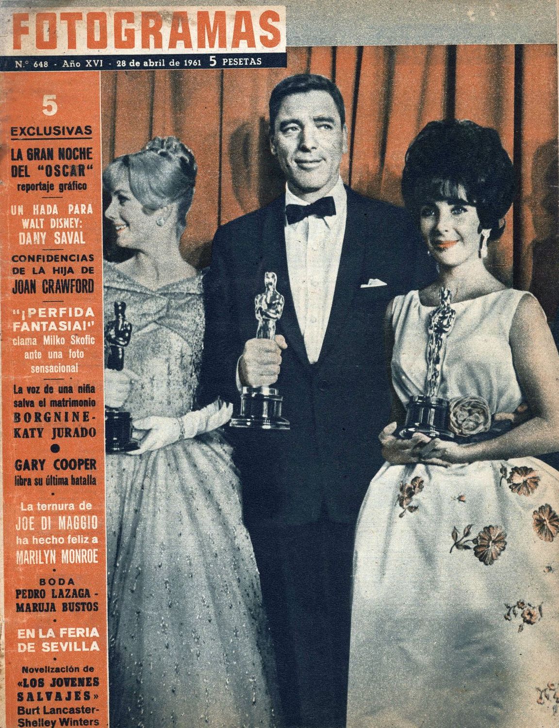 FOTOGRAMAS magazine cover Issue 648 28 April 1961