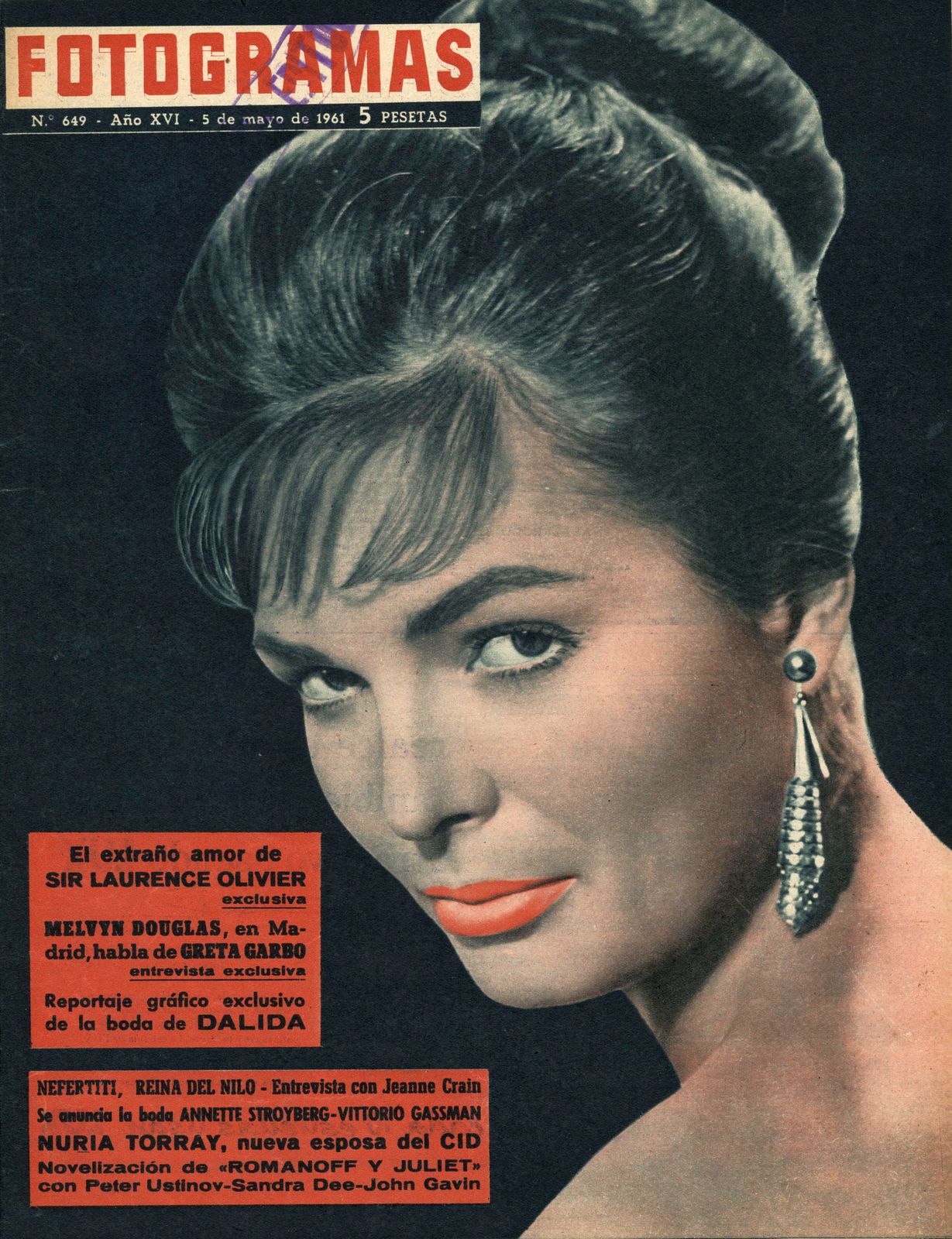 FOTOGRAMAS magazine cover Issue 649 5 May 1961