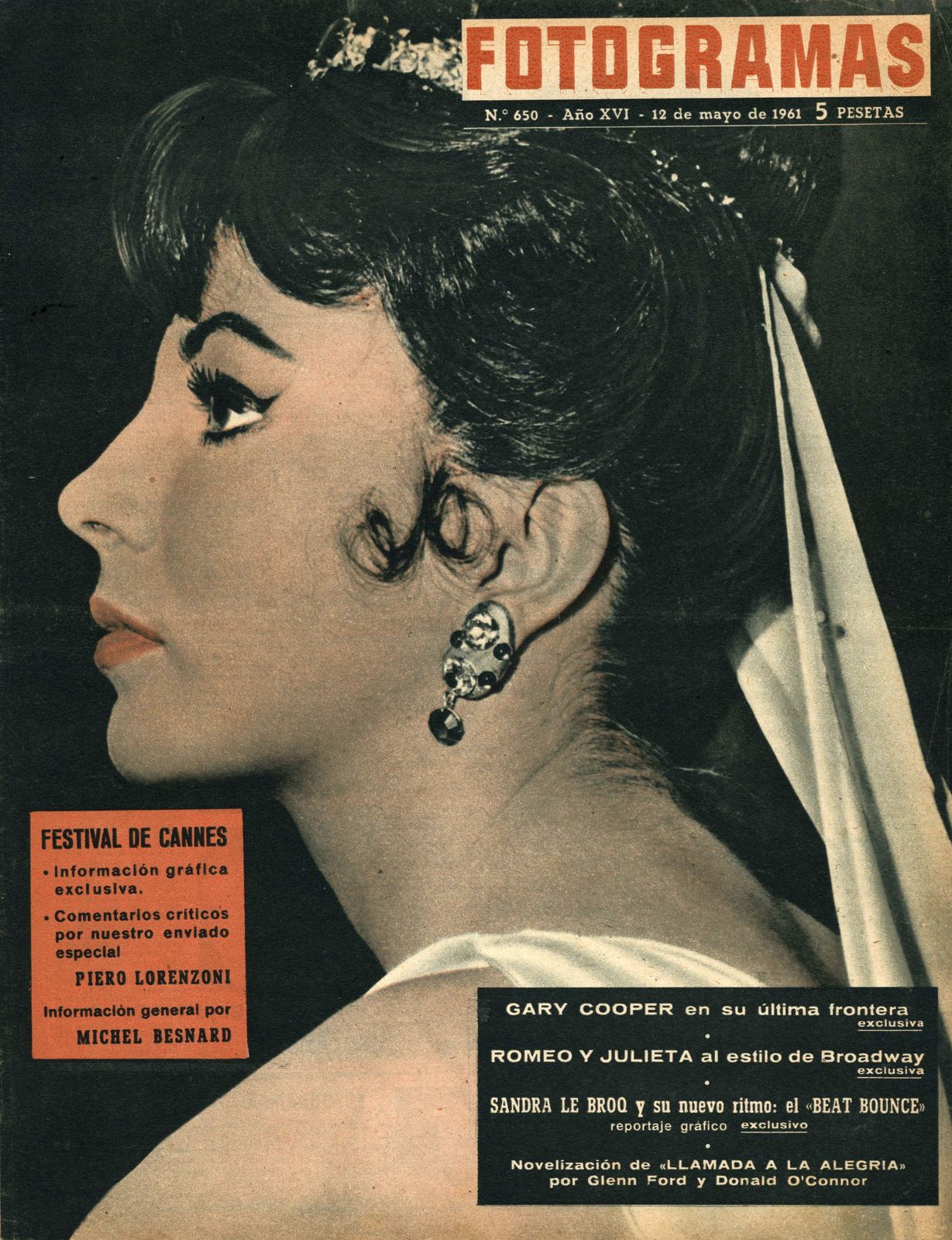 FOTOGRAMAS magazine cover Issue 650 12 May 1961