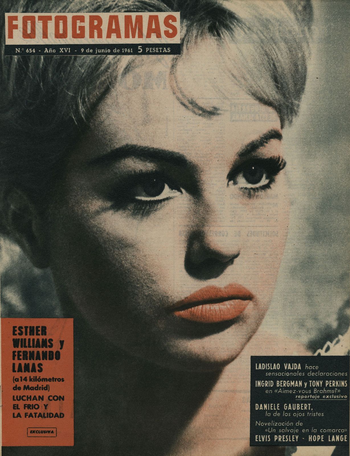FOTOGRAMAS magazine cover Issue 654 9 June 1961