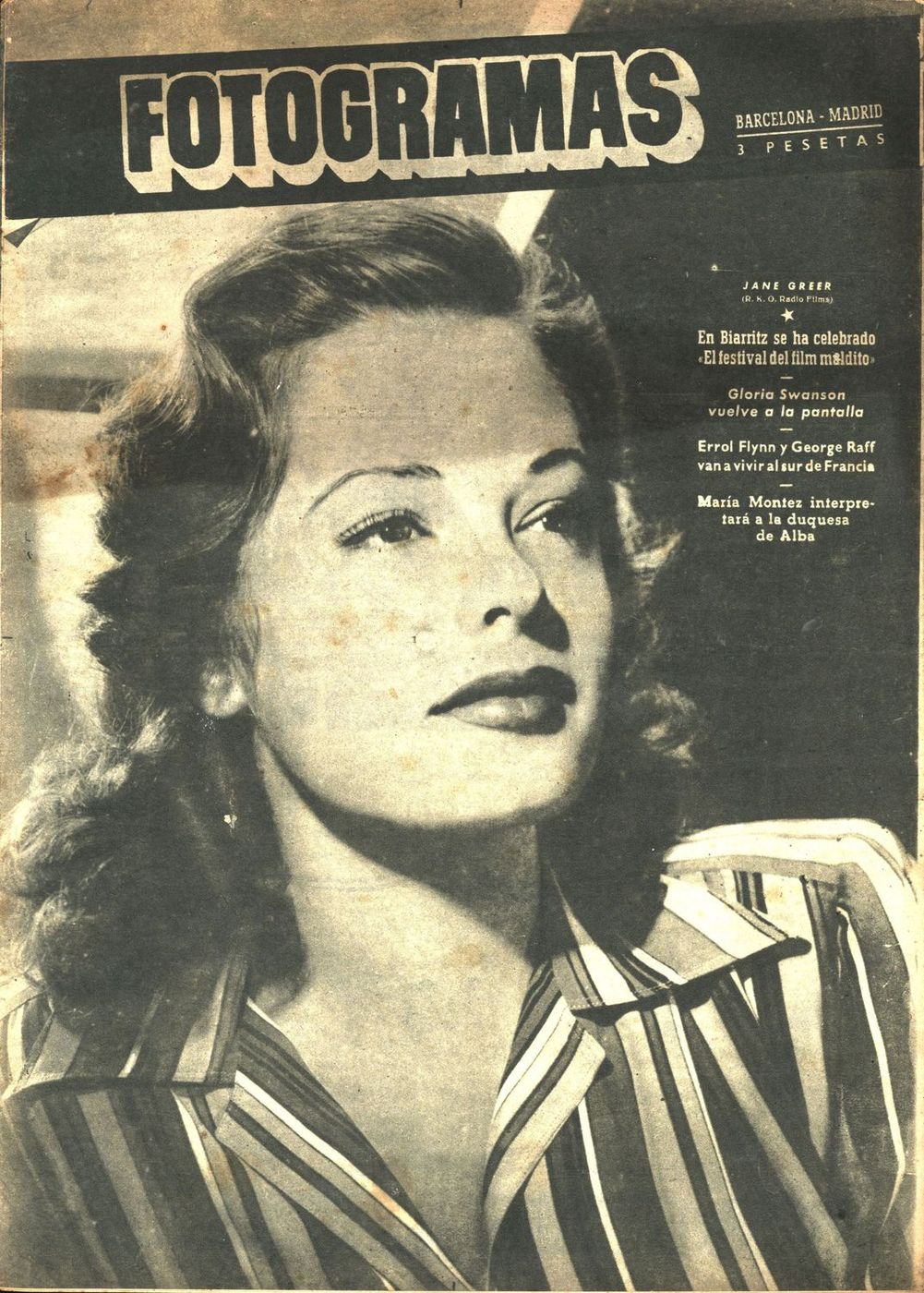 FOTOGRAMAS magazine cover Issue 67 15 August 1949