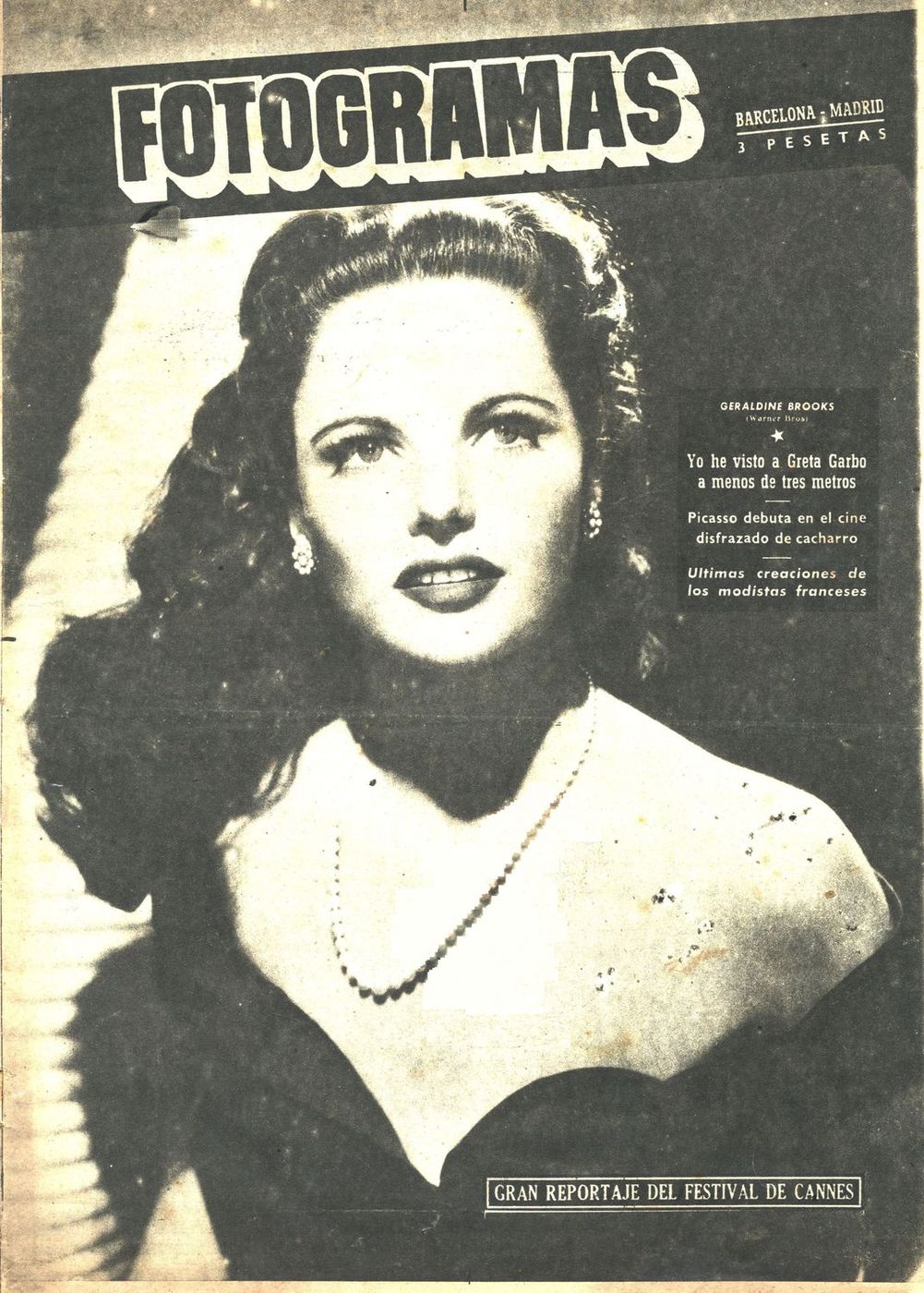 FOTOGRAMAS magazine cover Issue 69 15 September 1949