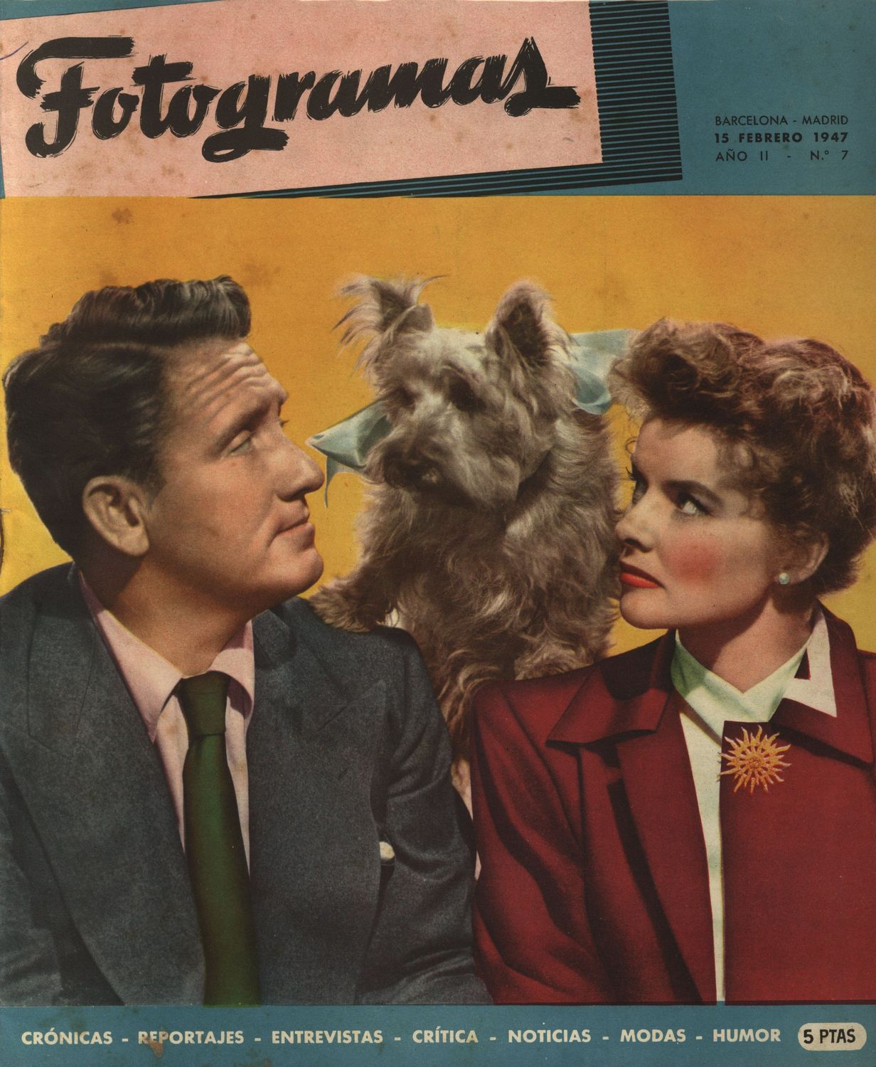 FOTOGRAMAS magazine cover Issue 7 15 February 1947