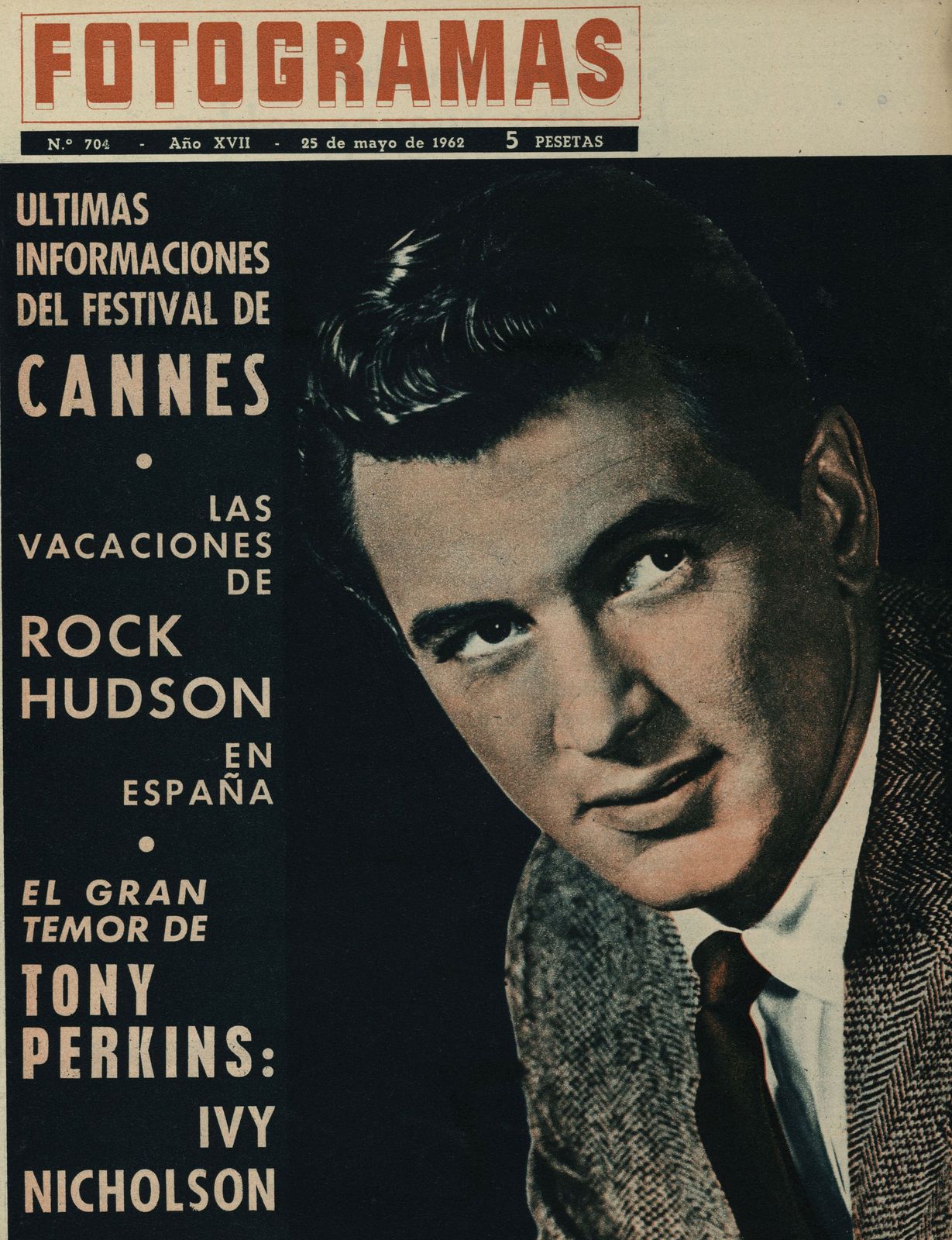 FOTOGRAMAS magazine cover Issue 704 25 May 1962
