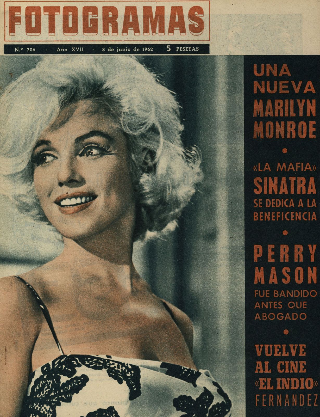 FOTOGRAMAS magazine cover Issue 706 8 June 1962