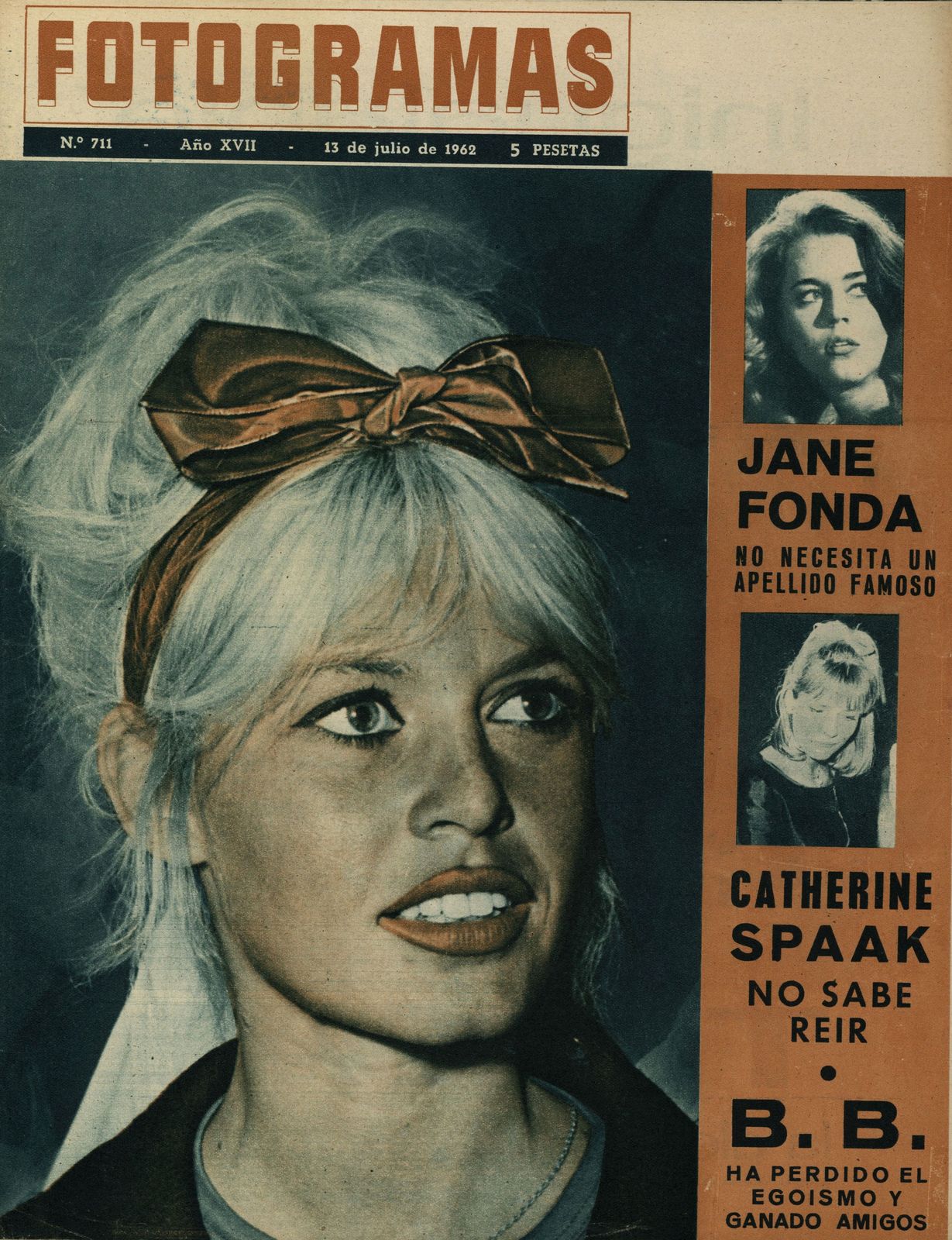 FOTOGRAMAS magazine cover Issue 711 13 July 1962