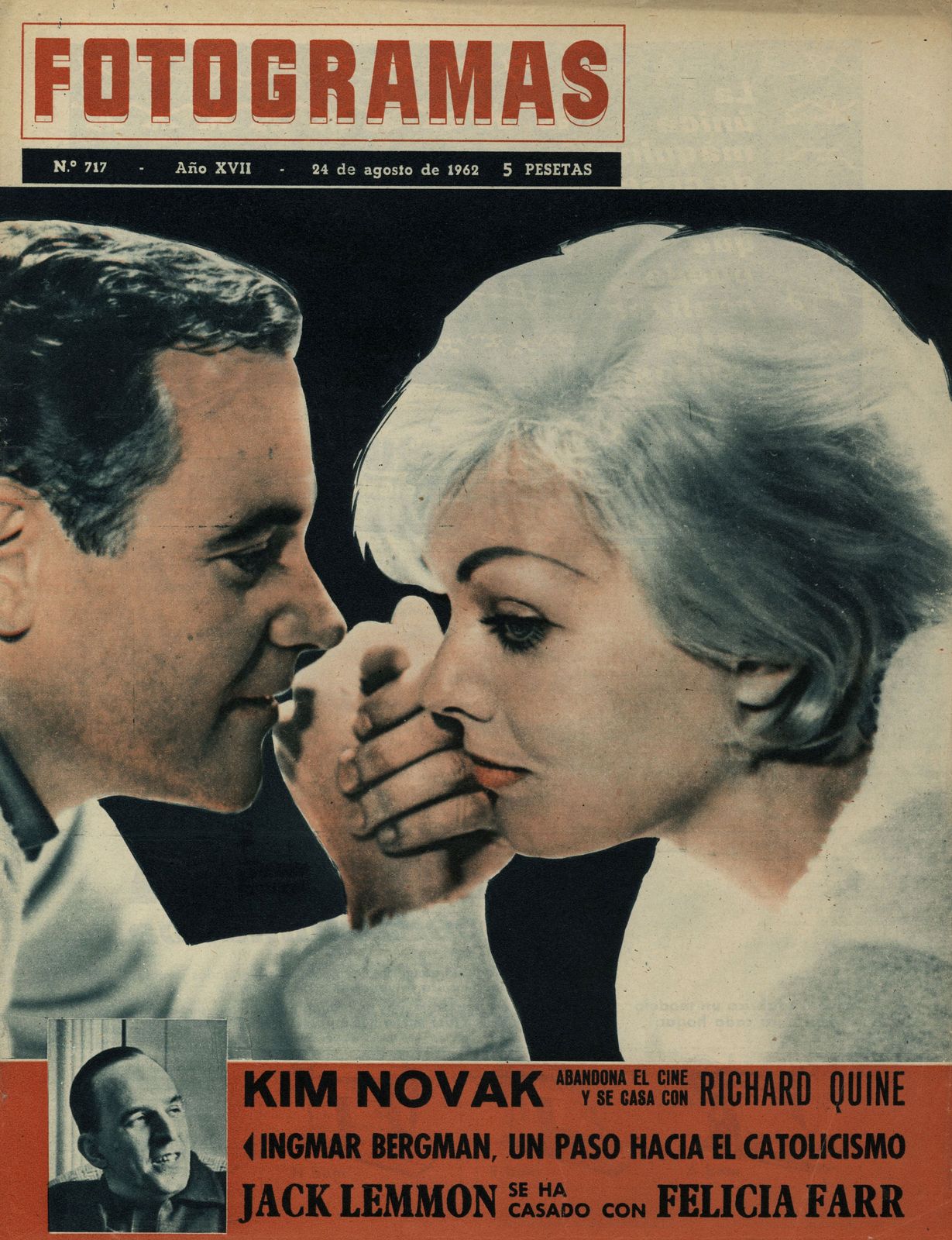 FOTOGRAMAS magazine cover Issue 717 24 August 1962