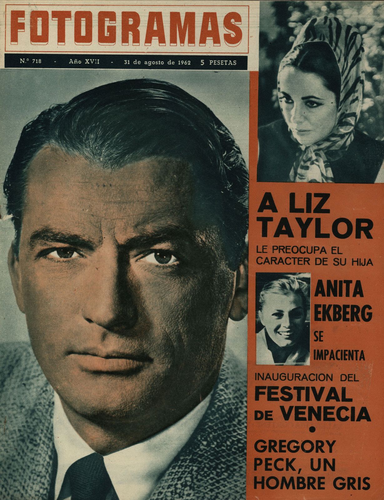 FOTOGRAMAS magazine cover Issue 718 31 August 1962
