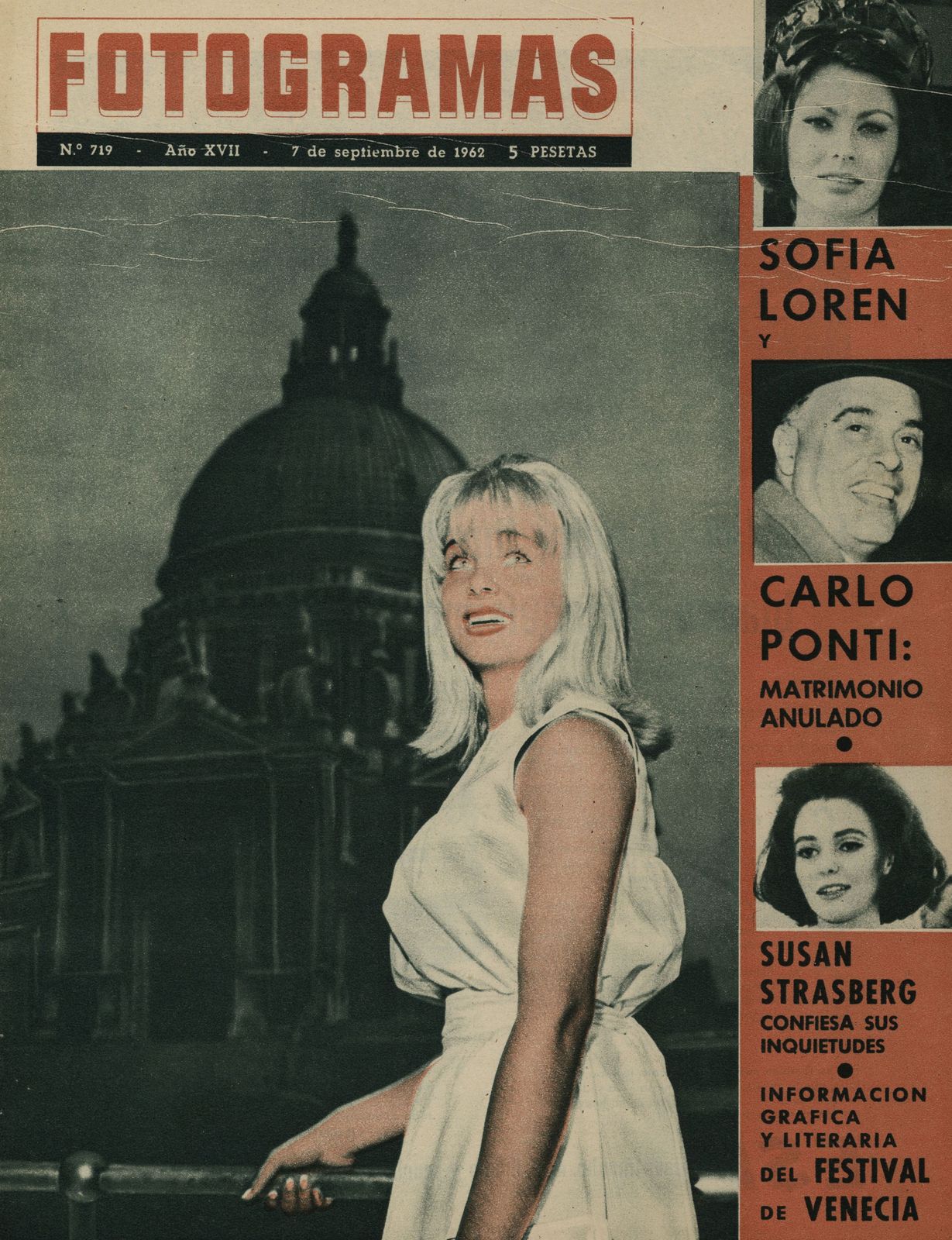 FOTOGRAMAS magazine cover Issue 719 7 September 1962