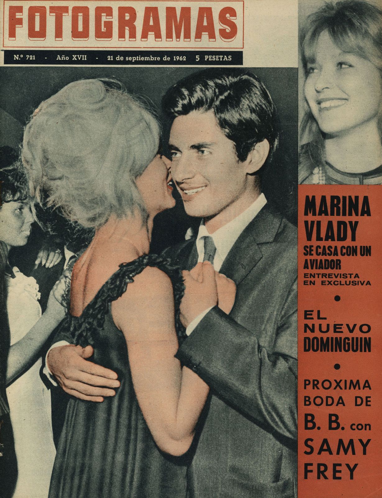 FOTOGRAMAS magazine cover Issue 721 21 September 1962
