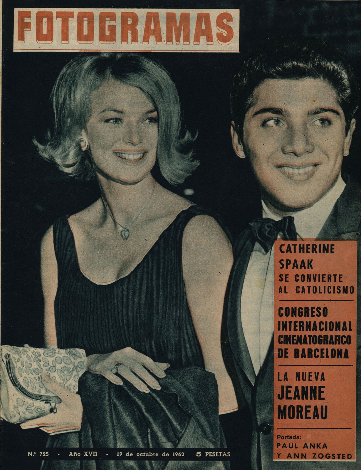 FOTOGRAMAS magazine cover Issue 725 19 October 1962