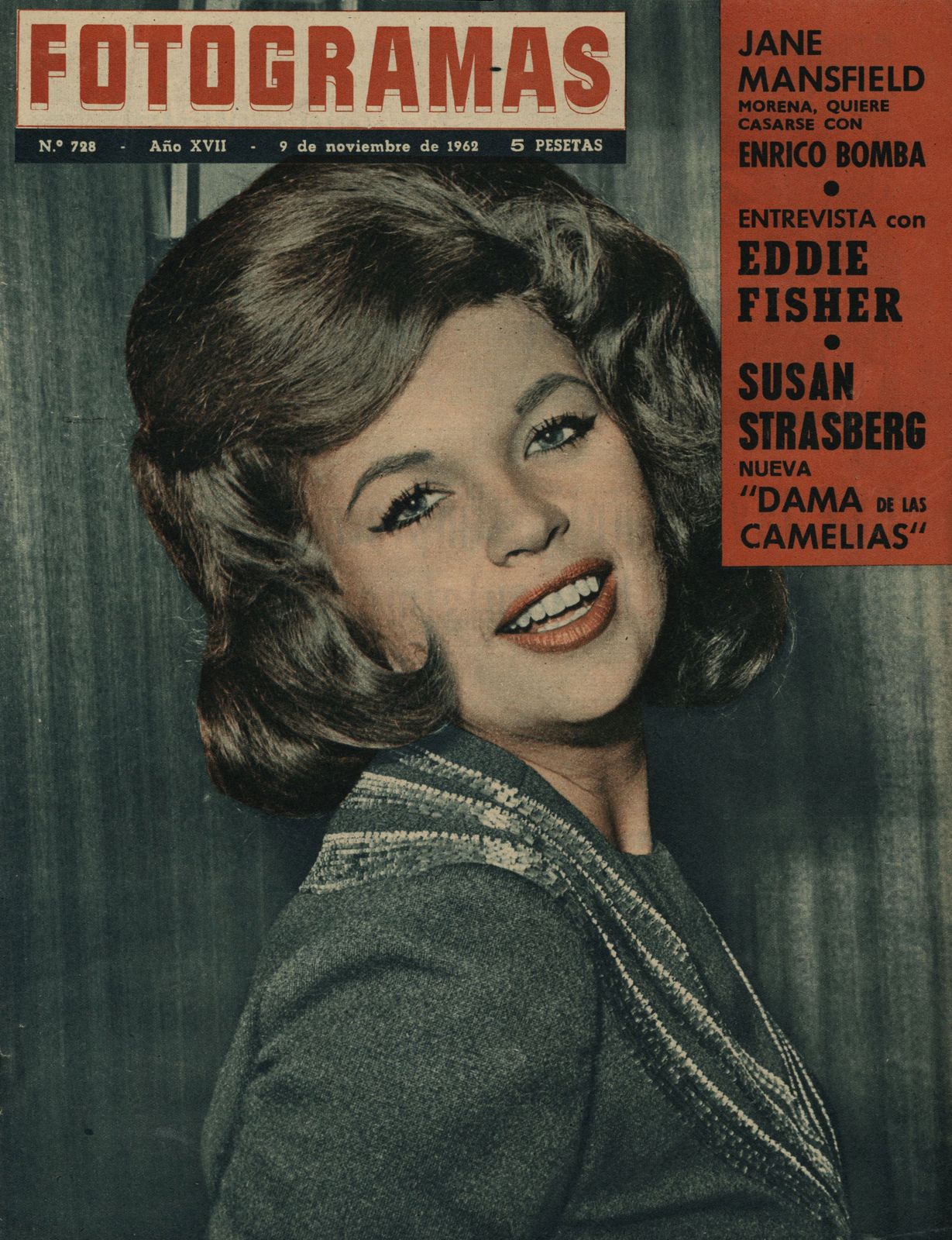 FOTOGRAMAS magazine cover Issue 728 9 November 1962