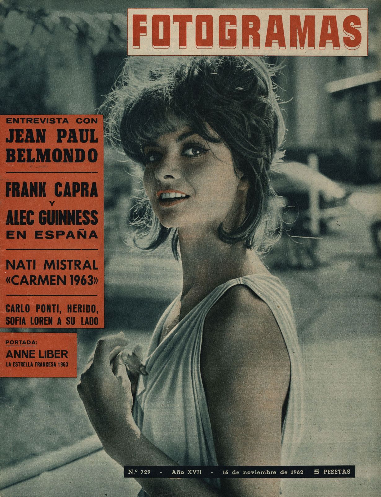 FOTOGRAMAS magazine cover Issue 729 16 November 1962