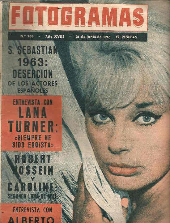 FOTOGRAMAS magazine cover Issue 760 21 June 1963