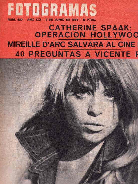 FOTOGRAMAS magazine cover Issue 920 3 June 1966