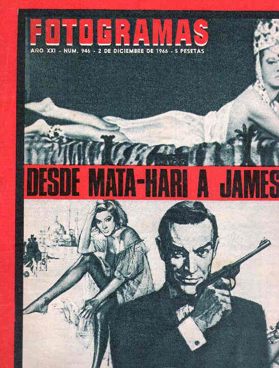 FOTOGRAMAS magazine cover Issue 946 2 December 1966