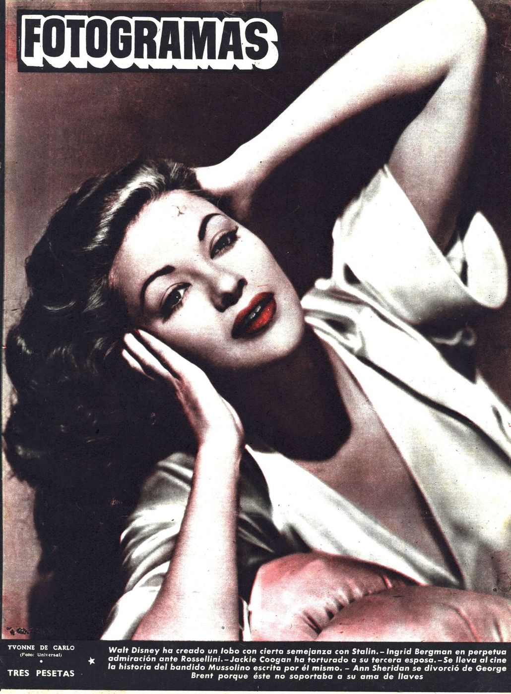 FOTOGRAMAS magazine cover Issue 98 29 September 1950