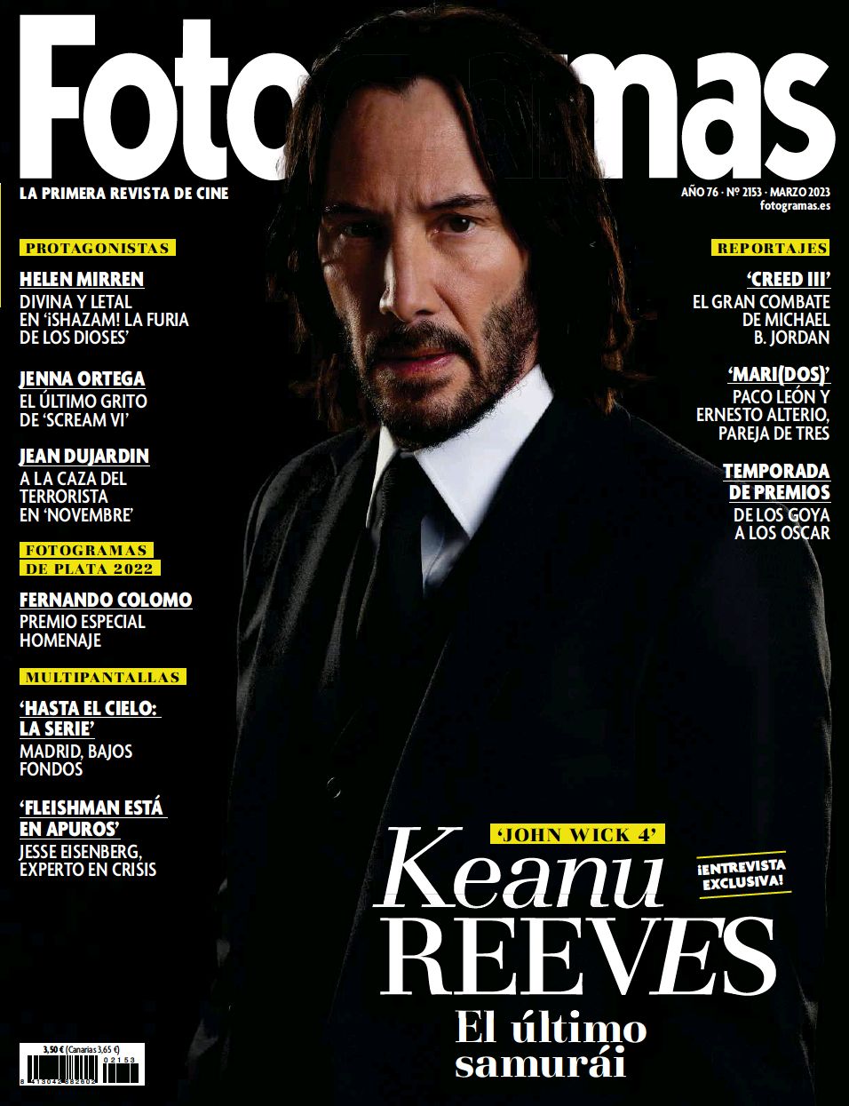 FOTOGRAMAS magazine cover Issue 2153  March 2023