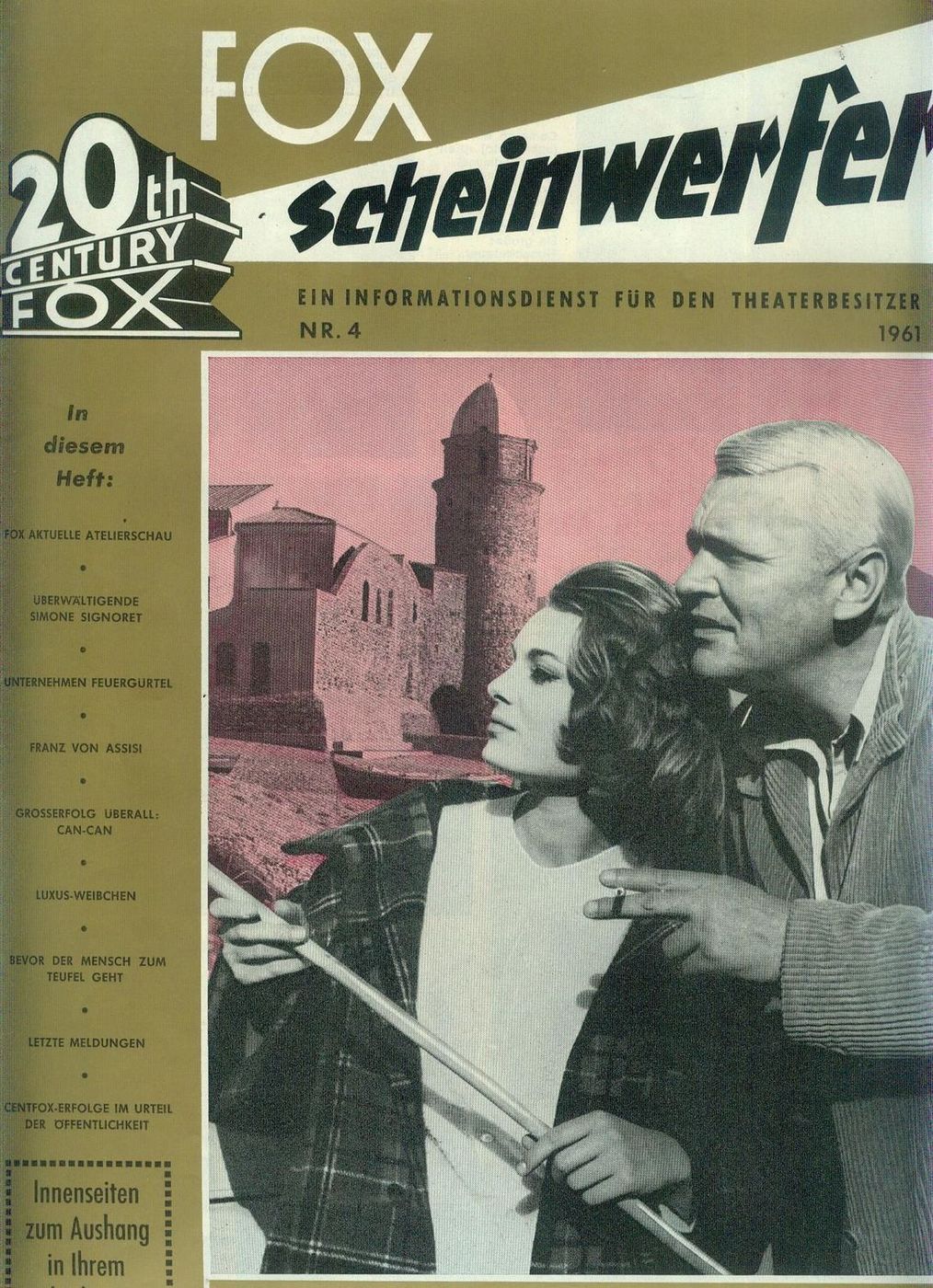 20TH CENTURY FOX SCHEINWERFER magazine cover Issue 4   1961
