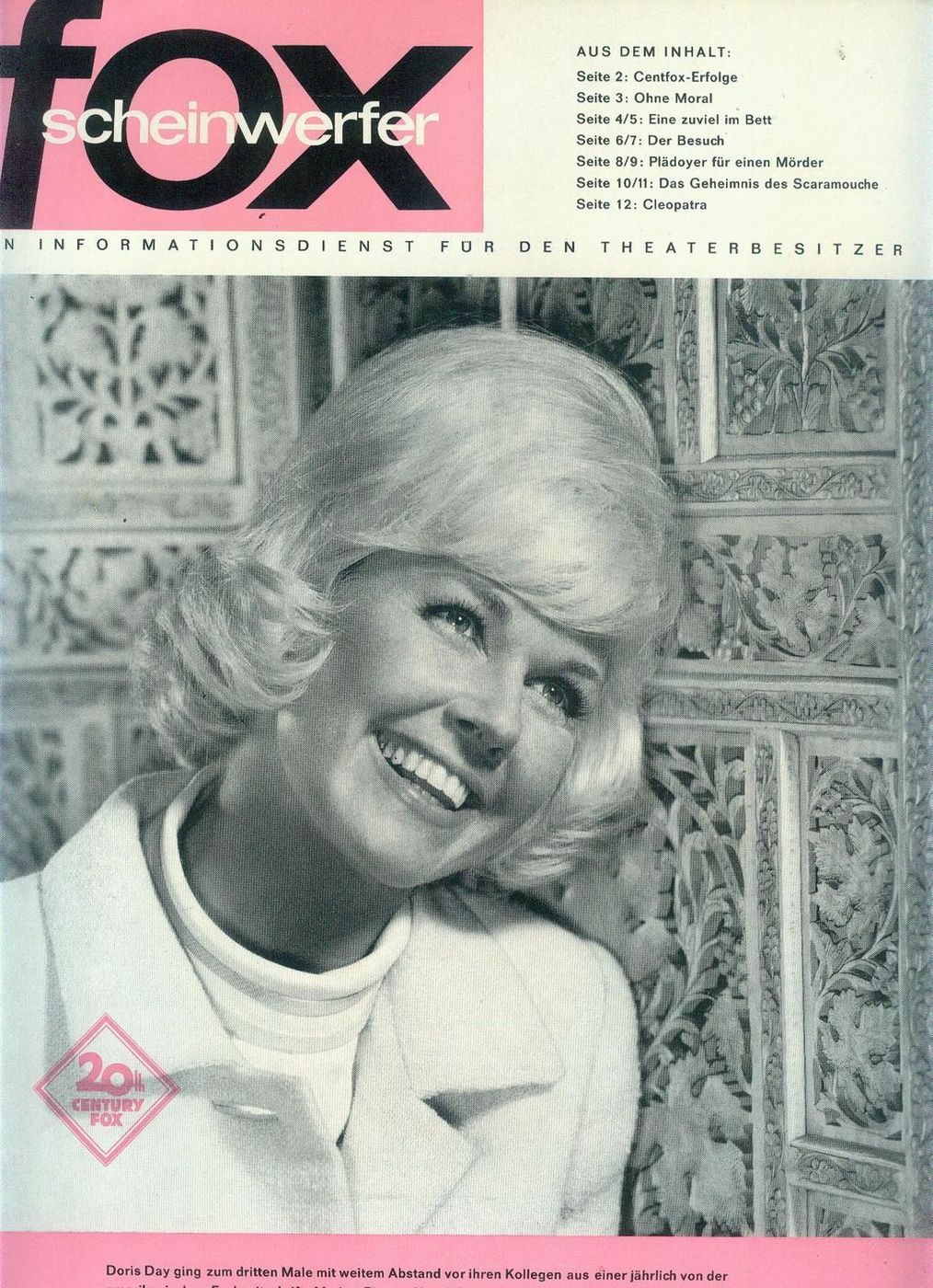 20TH CENTURY FOX SCHEINWERFER magazine cover Issue 1   1964