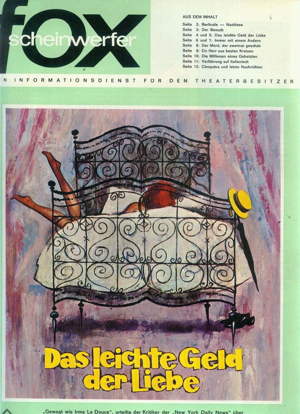 20TH CENTURY FOX SCHEINWERFER magazine cover Issue 3   1964