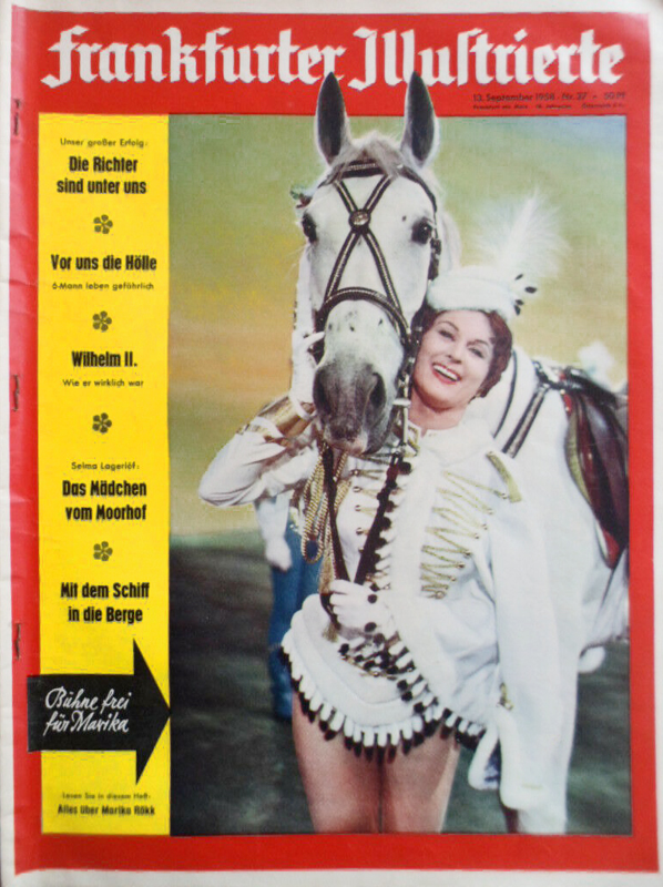 FRANKFURTER ILLUSTRIERTE magazine side cover Issue 37 13 September 1958