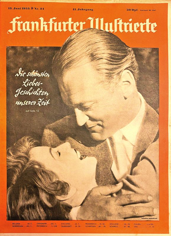 FRANKFURTER ILLUSTRIERTE magazine side cover Issue 24 13 June 1953