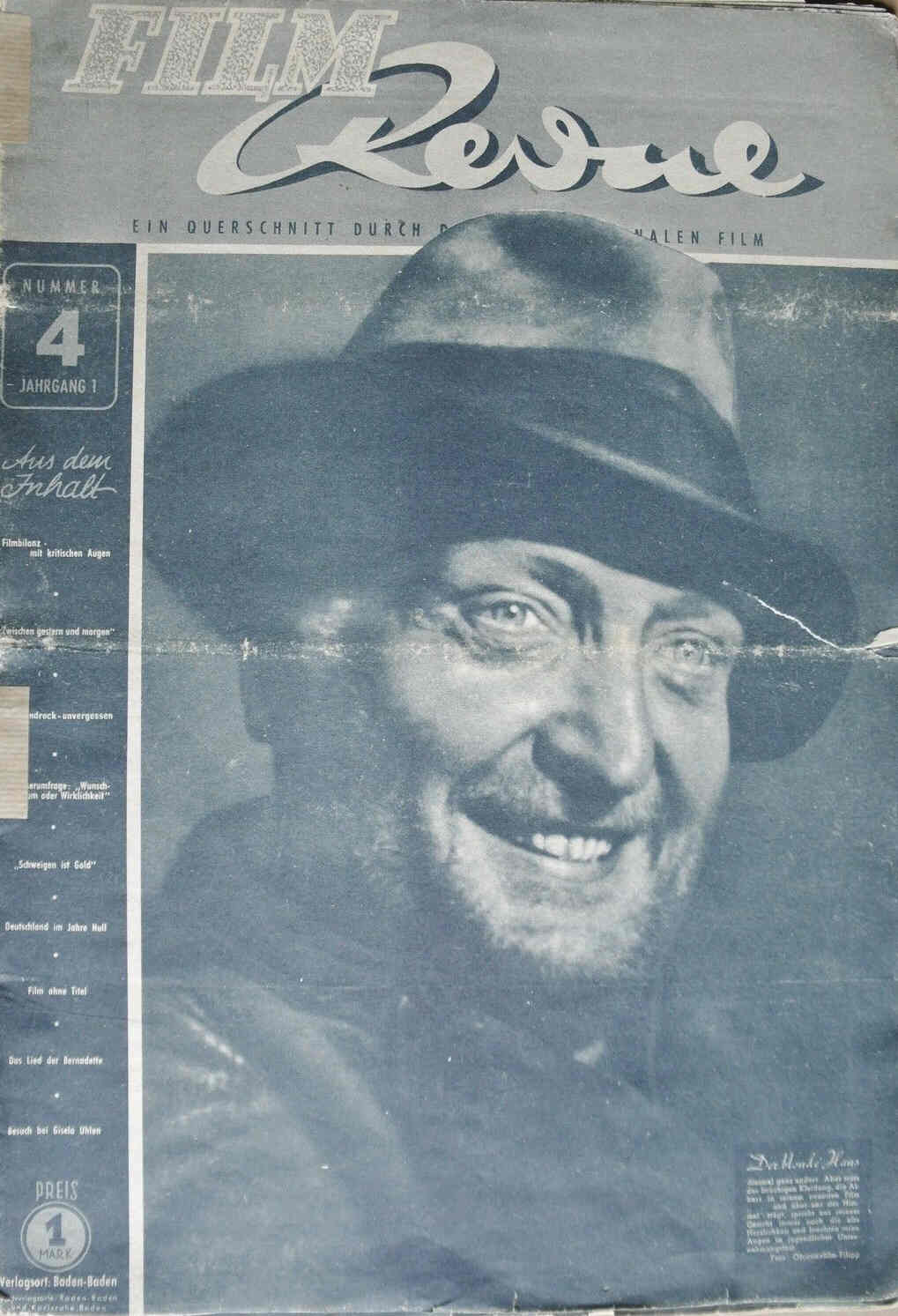FILM REVUE magazine cover Issue 4  1947