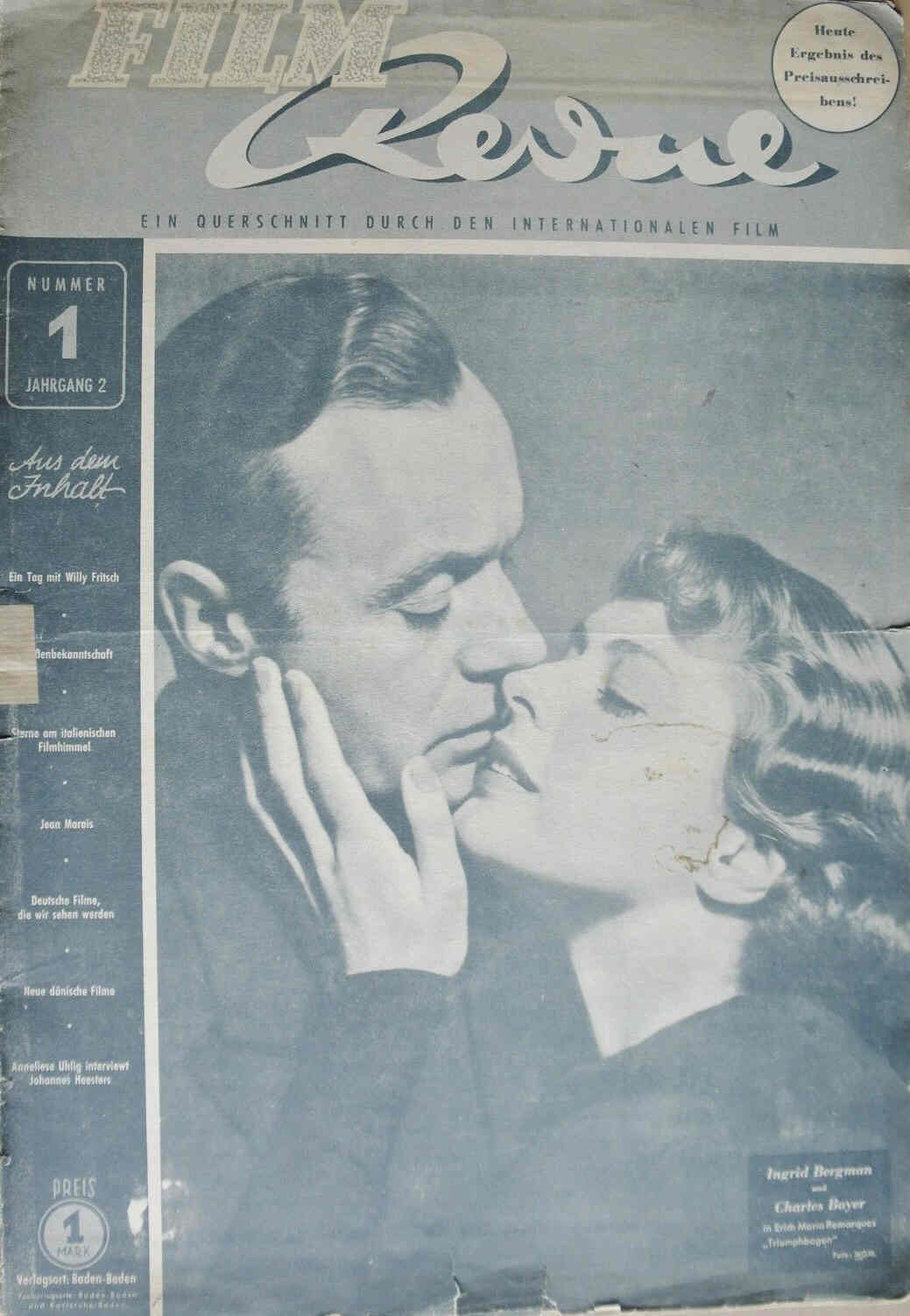 FILM REVUE magazine cover Issue 1  1948