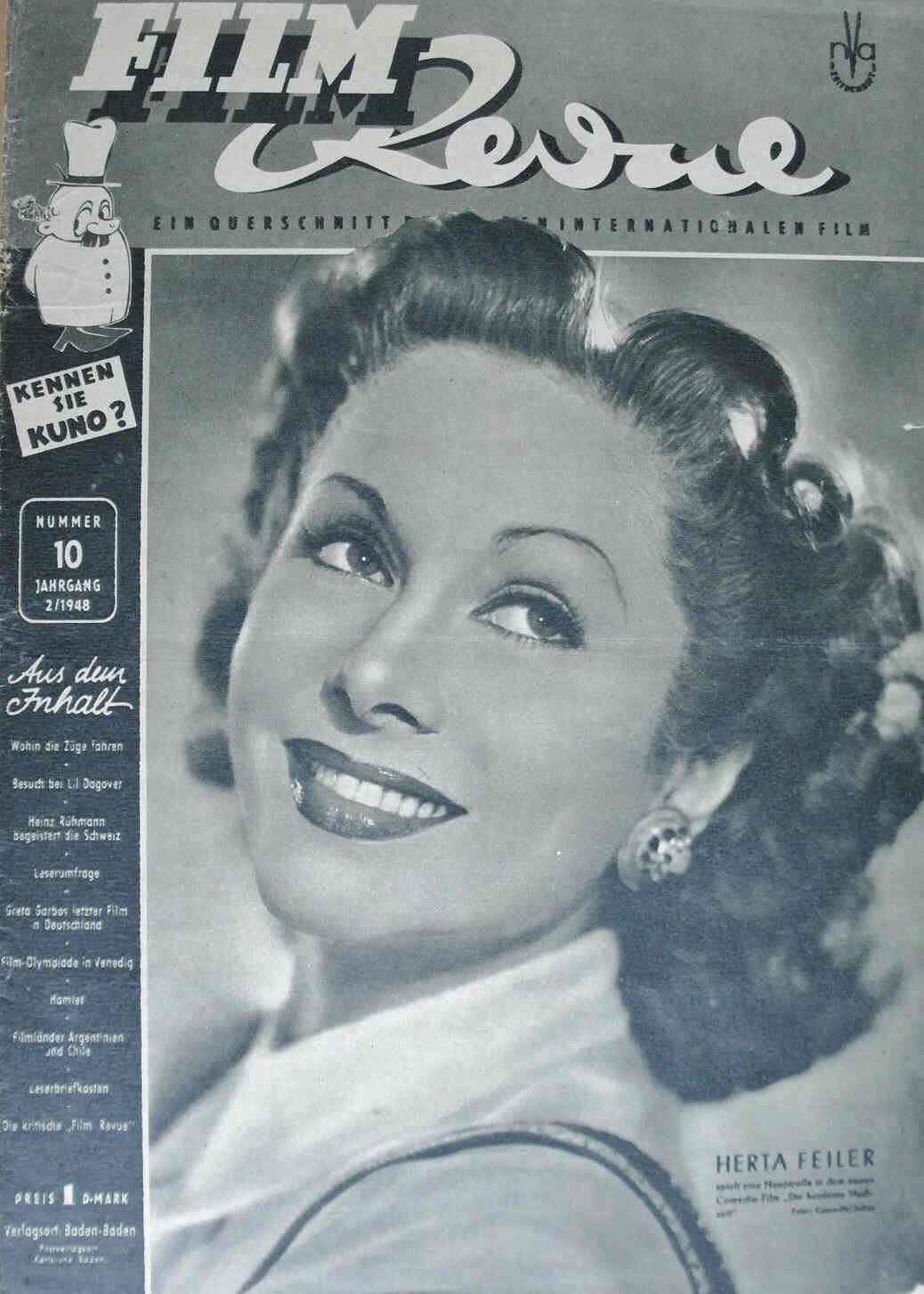 FILM REVUE magazine cover Issue 10  1948