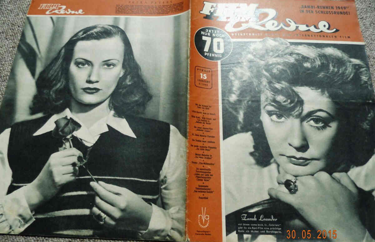 FILM REVUE magazine cover Issue 15  1949