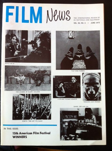 FILM NEWS (AV) magazine side cover  Vol 30 # 3 June 1973