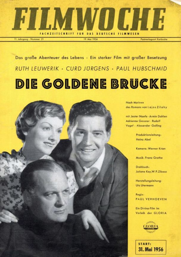 FILMWOCHE magazine side cover Issue 21 19 May 1956