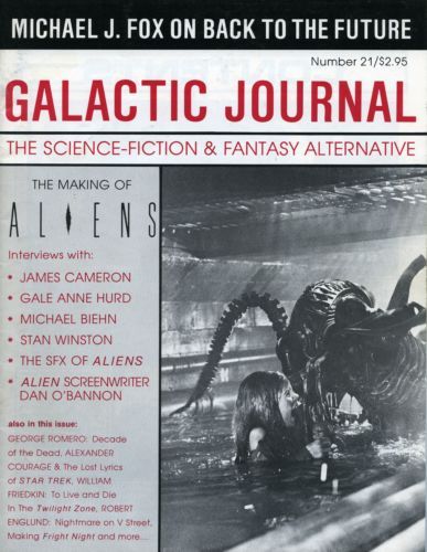GALACTIC JOURNAL magazine side cover Issue 21 September 1986