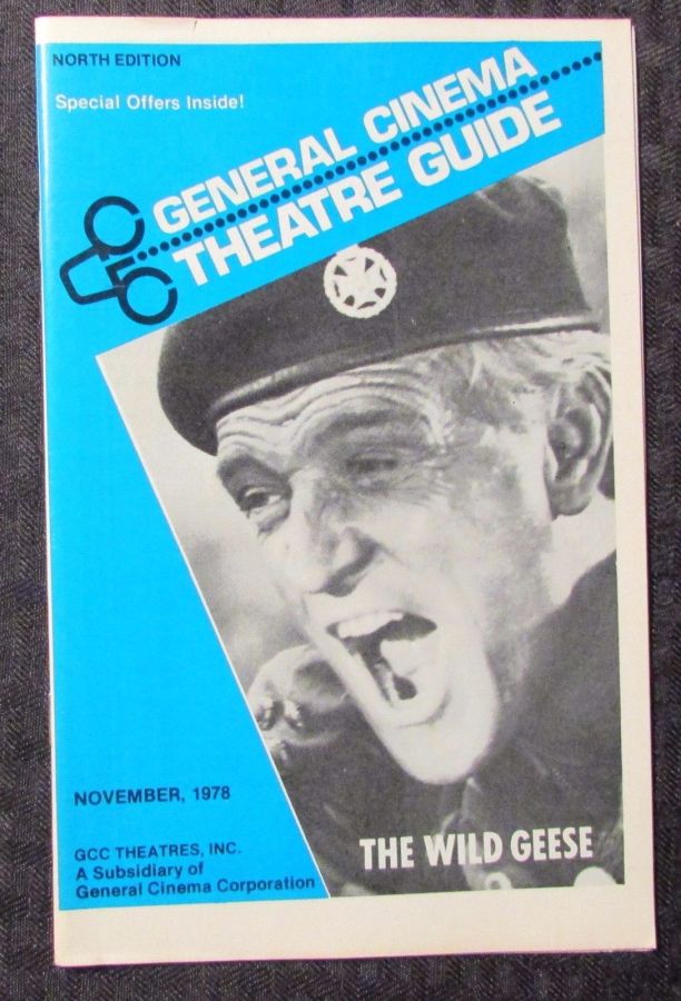 GENERAL CINEMA THEATRE GUIDE magazine side cover November 1978