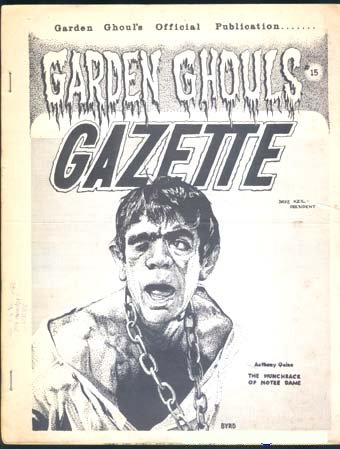 GARDEN GHOULS GAZETTE magazine side cover Issue 15  1964
