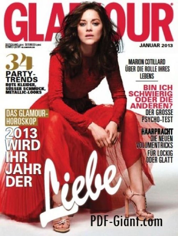 GLAMOUR GERMANY magazine cover  January 2013
