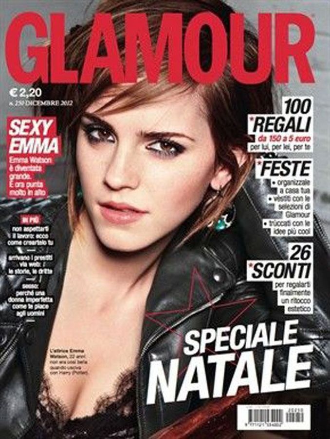 GLAMOUR ITALY magazine side cover  December 2012