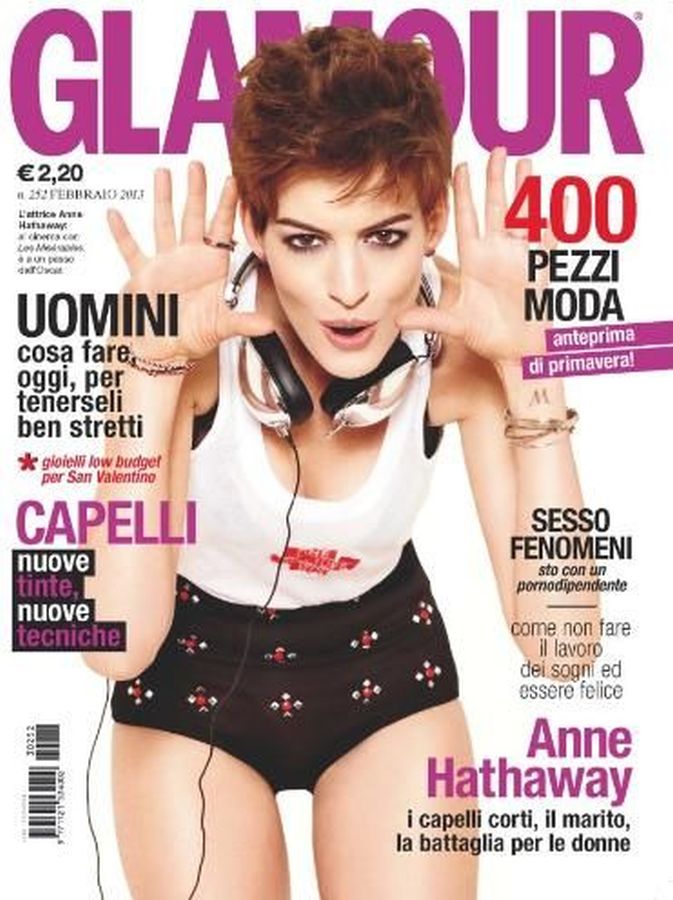 GLAMOUR ITALY magazine side cover  February 2013
