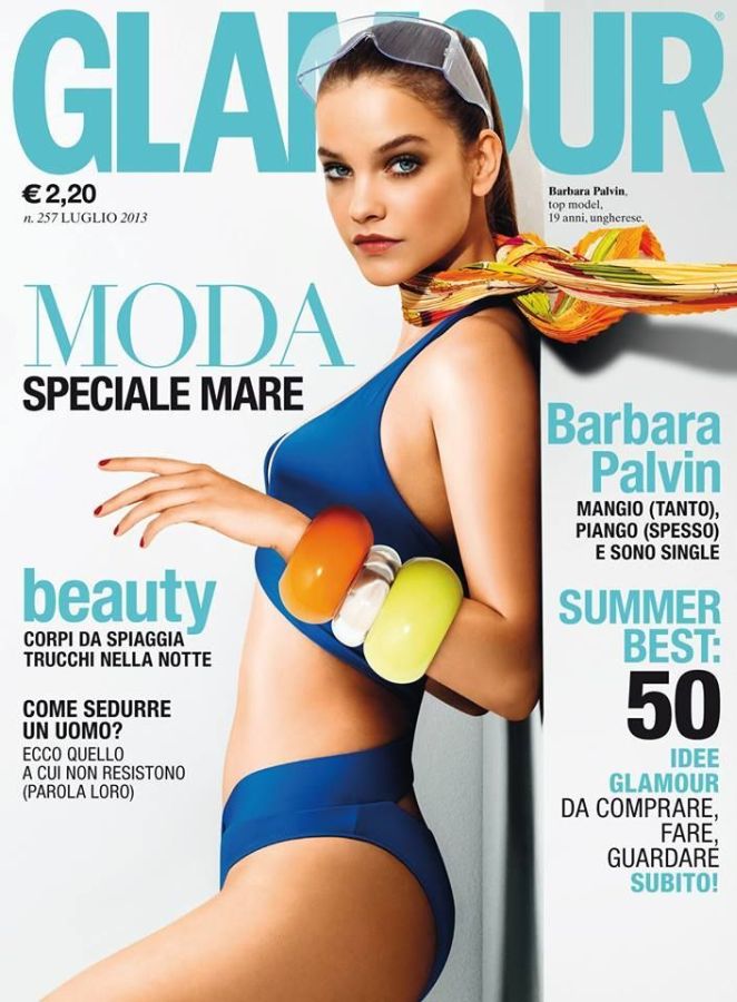 GLAMOUR ITALY magazine side cover  July 2013