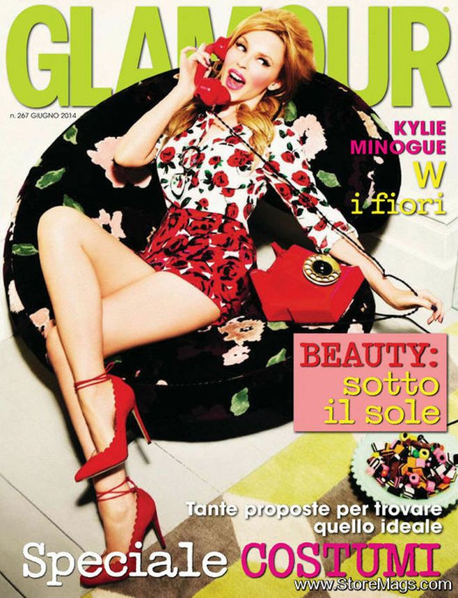 GLAMOUR ITALY magazine side cover Issue 267  June 2014